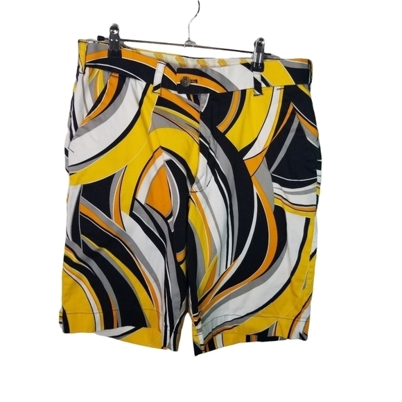 Loudmouth Swirls Gone Wild geo printed golf Bermuda shorts - Picture 2 of 9